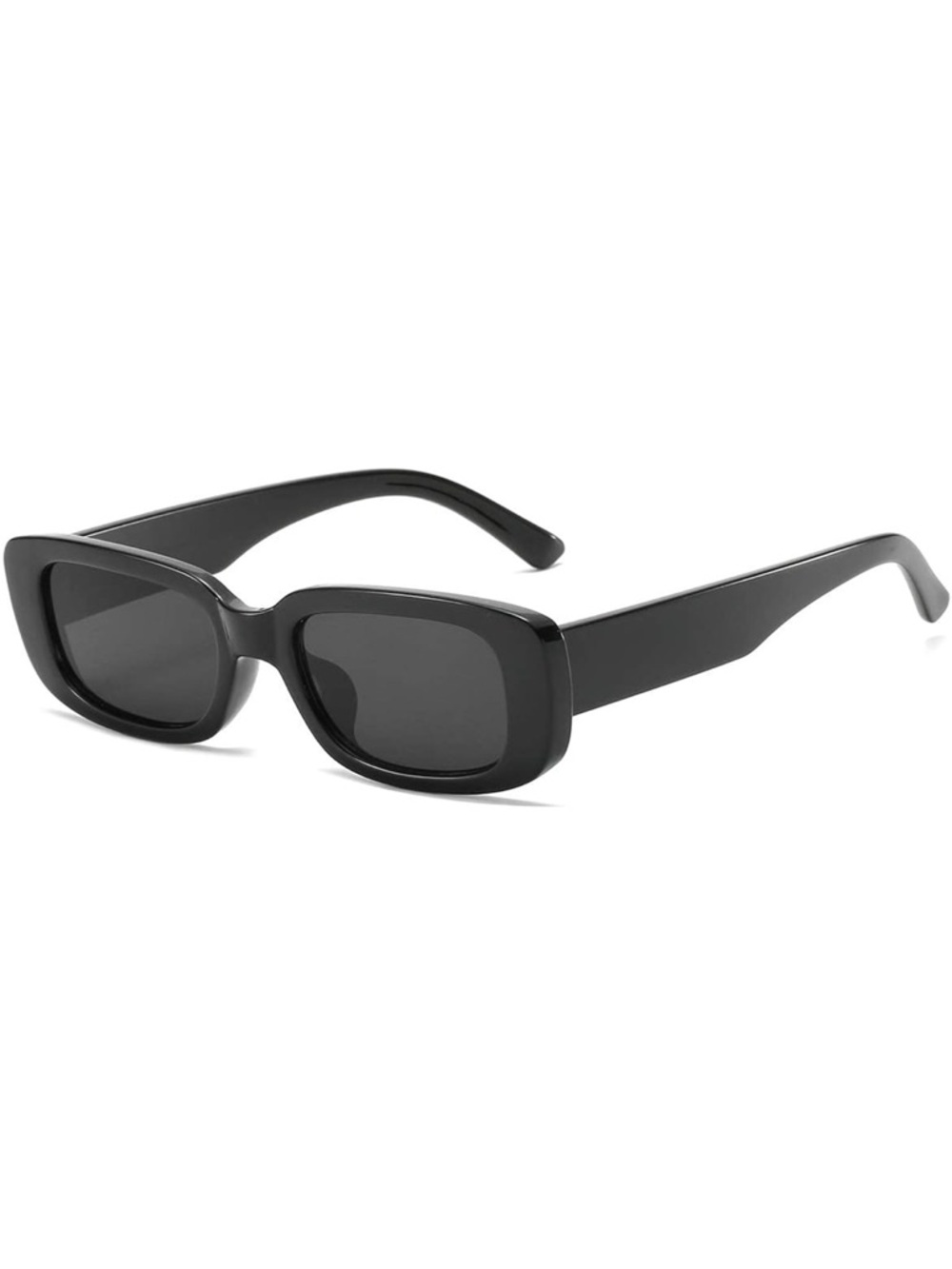 Trendy Black Rectangle Sunglasses - Sleek Minimalist Style